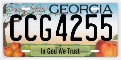 GA license plate CCG4255