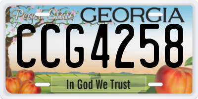 GA license plate CCG4258