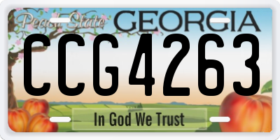 GA license plate CCG4263