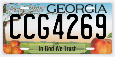 GA license plate CCG4269