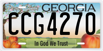 GA license plate CCG4270