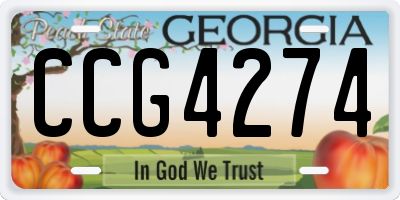 GA license plate CCG4274