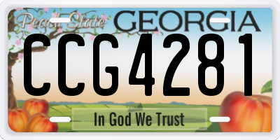 GA license plate CCG4281