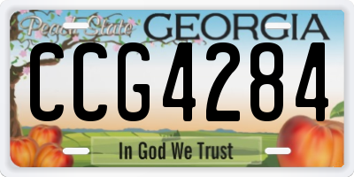 GA license plate CCG4284