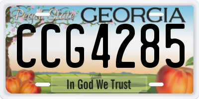 GA license plate CCG4285