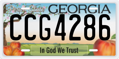 GA license plate CCG4286