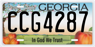 GA license plate CCG4287