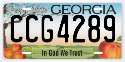 GA license plate CCG4289