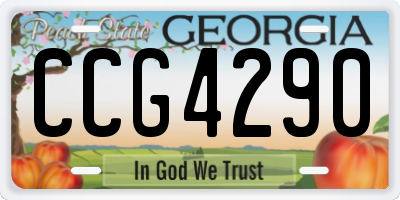 GA license plate CCG4290