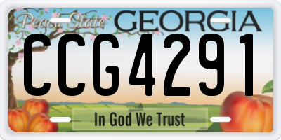 GA license plate CCG4291