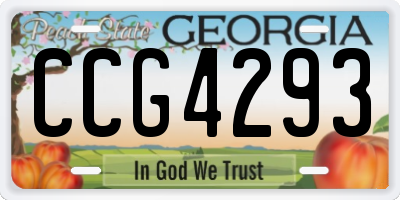 GA license plate CCG4293