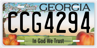 GA license plate CCG4294