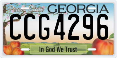 GA license plate CCG4296