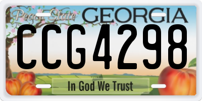 GA license plate CCG4298