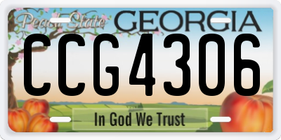 GA license plate CCG4306