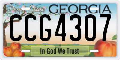 GA license plate CCG4307