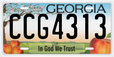 GA license plate CCG4313