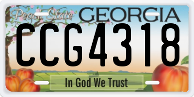 GA license plate CCG4318