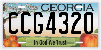GA license plate CCG4320