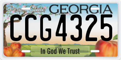 GA license plate CCG4325