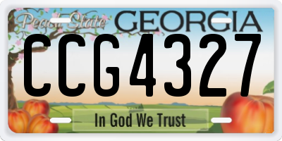 GA license plate CCG4327