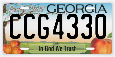 GA license plate CCG4330