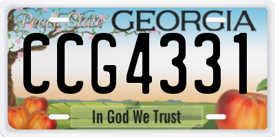 GA license plate CCG4331
