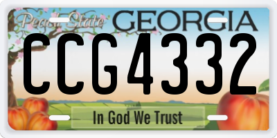 GA license plate CCG4332
