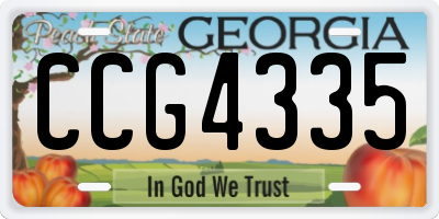 GA license plate CCG4335
