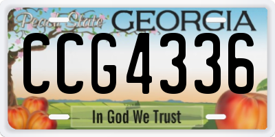 GA license plate CCG4336