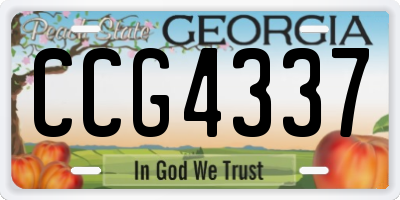 GA license plate CCG4337