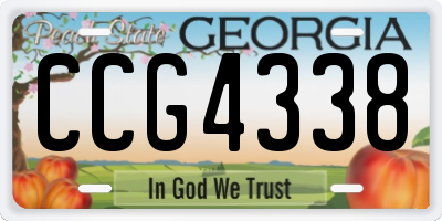 GA license plate CCG4338