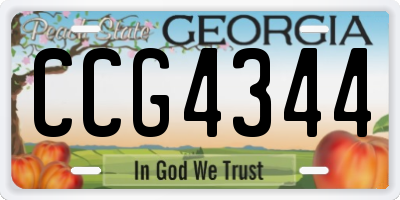 GA license plate CCG4344