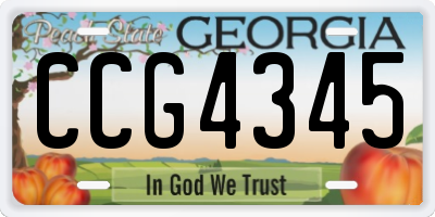 GA license plate CCG4345