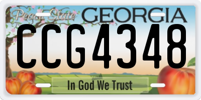 GA license plate CCG4348