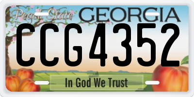 GA license plate CCG4352