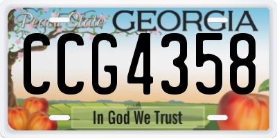 GA license plate CCG4358