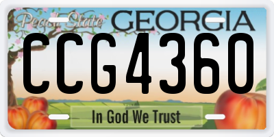 GA license plate CCG4360