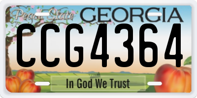 GA license plate CCG4364