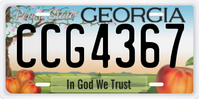 GA license plate CCG4367