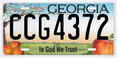 GA license plate CCG4372