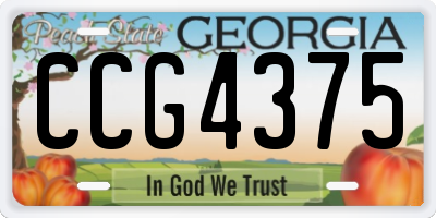 GA license plate CCG4375