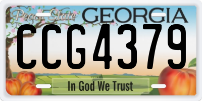 GA license plate CCG4379