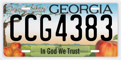 GA license plate CCG4383