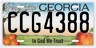 GA license plate CCG4388