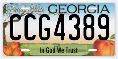 GA license plate CCG4389