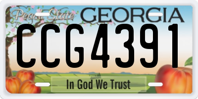 GA license plate CCG4391