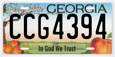 GA license plate CCG4394