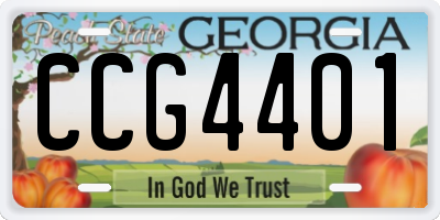 GA license plate CCG4401