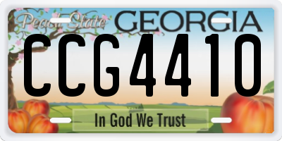 GA license plate CCG4410